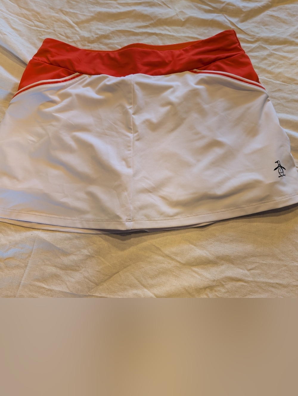 2/20$ Original Penguin White Mini Skirt with Red Waistband